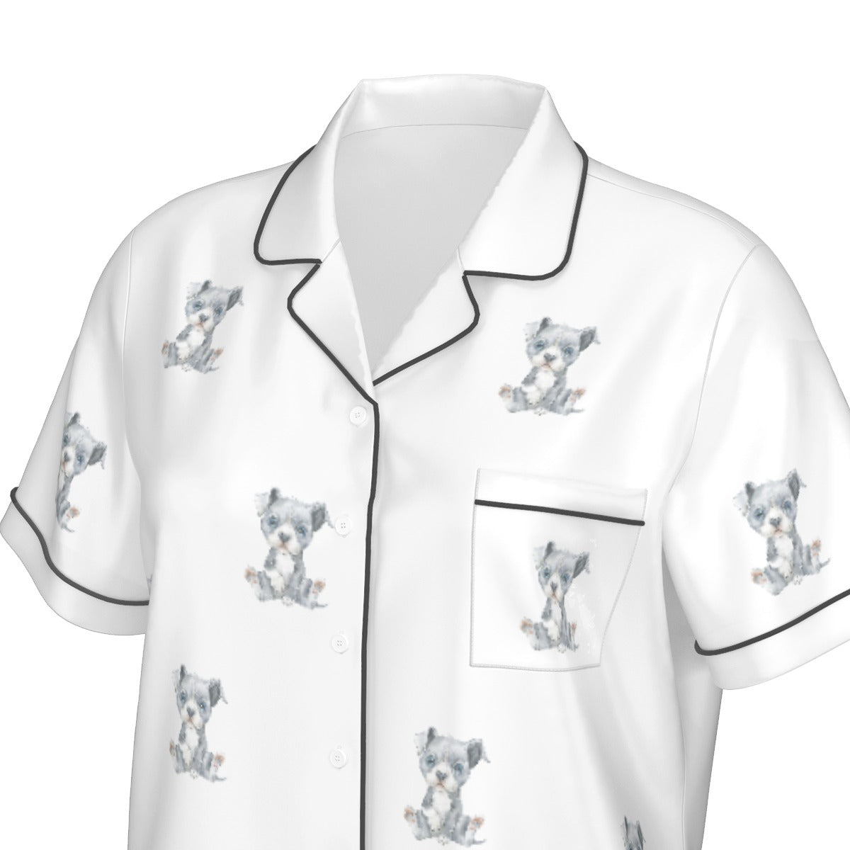 (1) Gracie Collection - Short Sleeved & Shorts Imitation Silk PJ Set