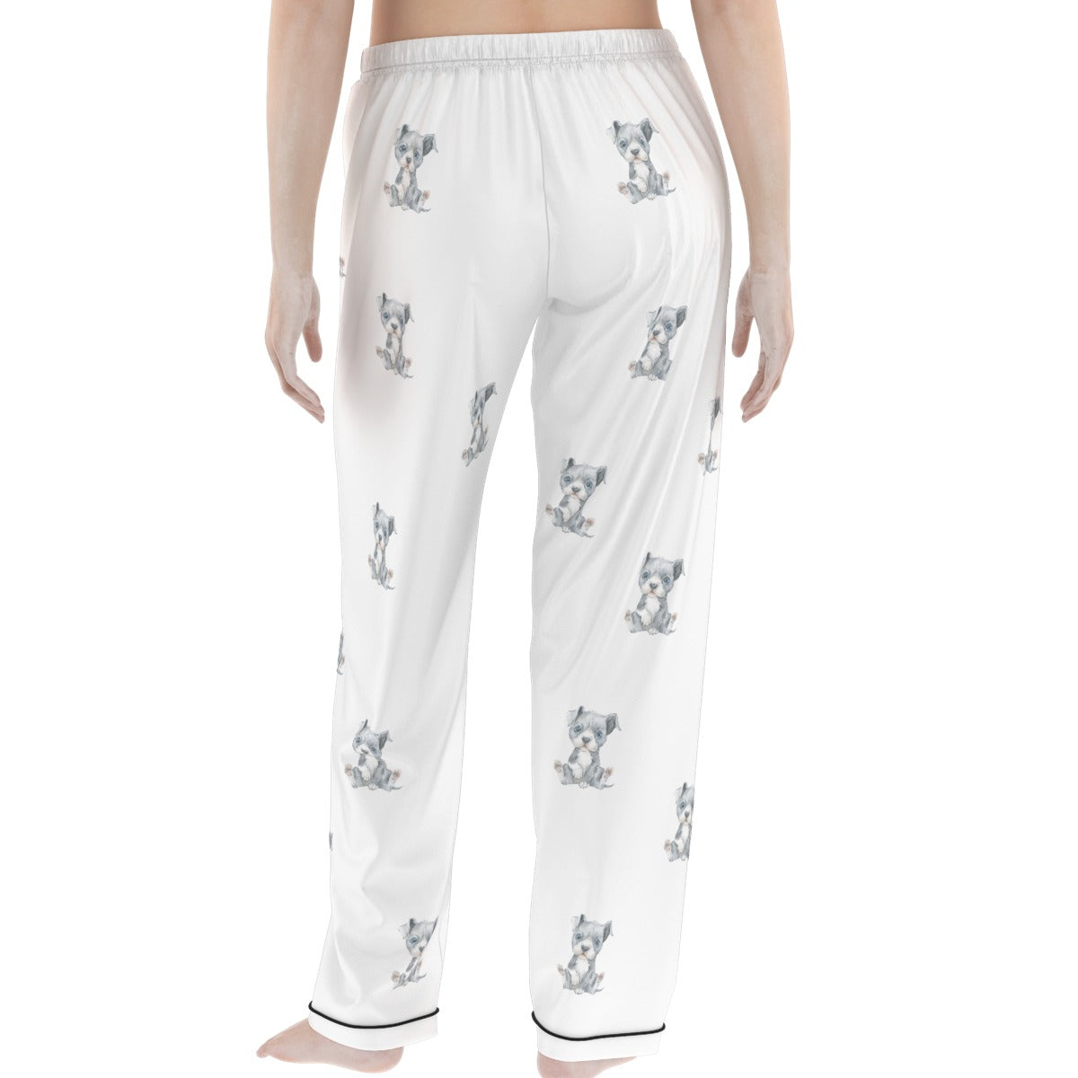(1) Gracie Collection Short Sleeve Top, Long Pants Imitation Silk PJ Set