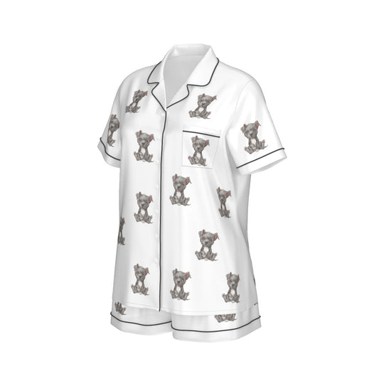 (3) Gracie Collection - Short Sleeved & Shorts Imitation Silk PJ Set