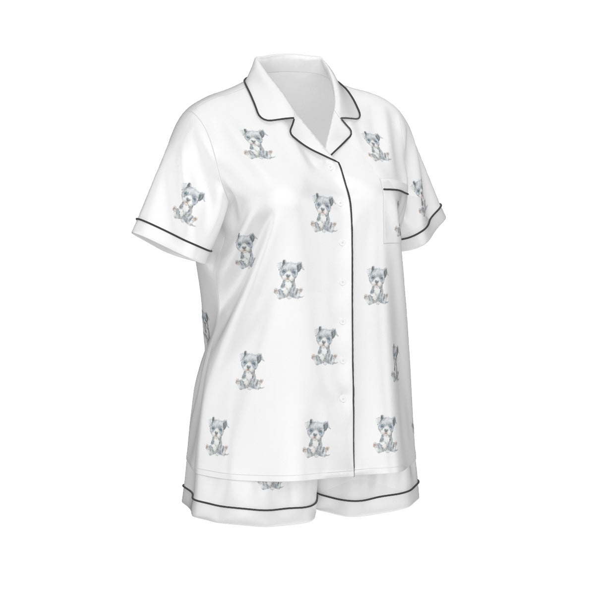 (1) Gracie Collection - Short Sleeved & Shorts Imitation Silk PJ Set