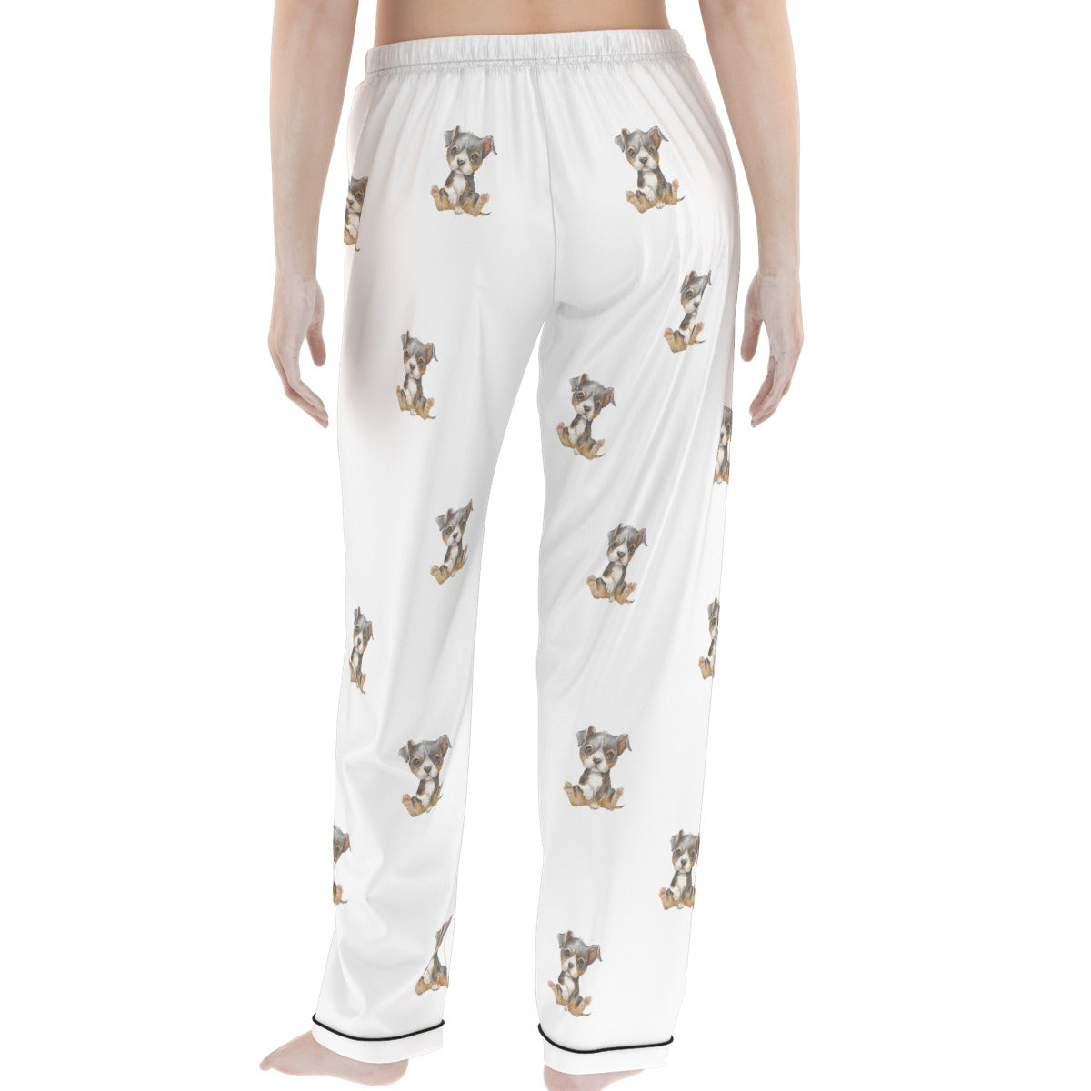 (4) Gracie Collection - Short Sleeve Top & Long Pant Imitation Silk PJ Set