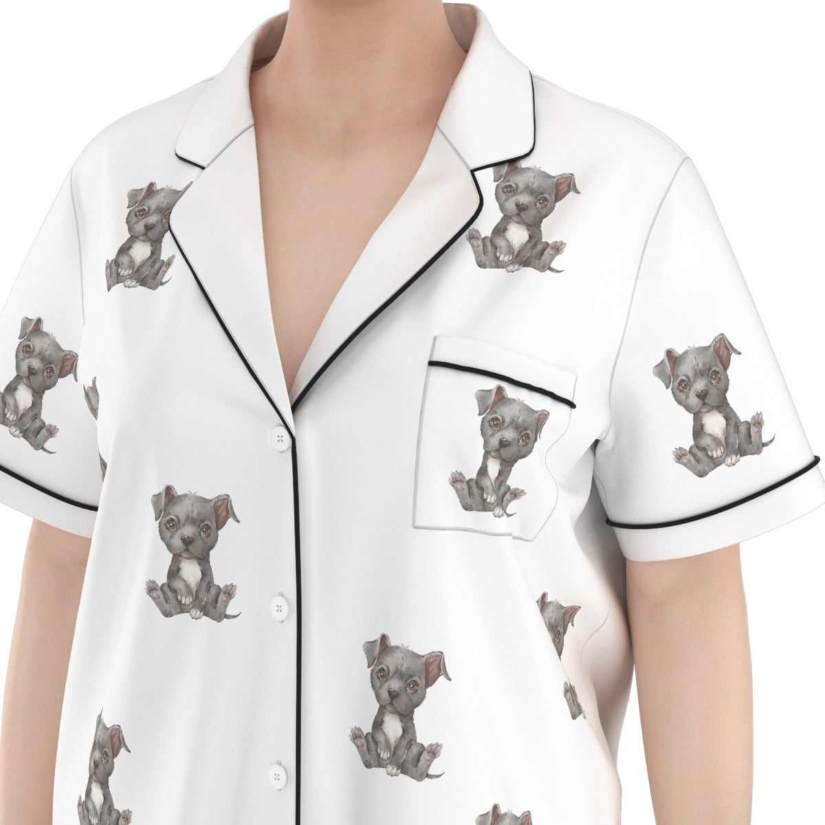 (3) Gracie Collection - Short Sleeve Top & Long Pant Imitation Silk PJ Set