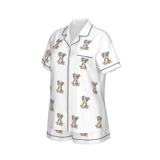 (4) Gracie Collection - Short Sleeve & Short Imitation Silk PJ Set