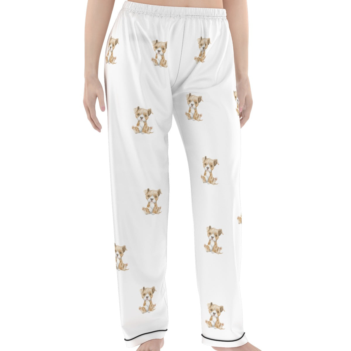 (2) Gracie Collection Short Sleeved, Long Pants Imitation Silk PJ Set