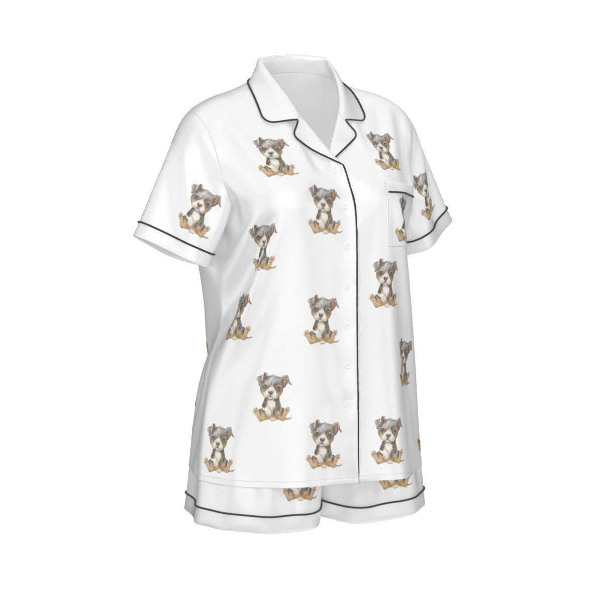 (4) Gracie Collection - Short Sleeve & Short Imitation Silk PJ Set