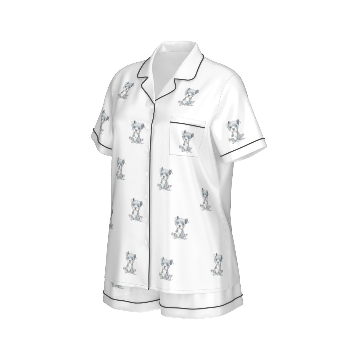 (1) Gracie Collection - Short Sleeved & Shorts Imitation Silk PJ Set