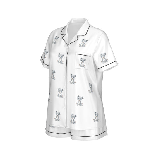 (1) Gracie Collection - Short Sleeved & Shorts Imitation Silk PJ Set