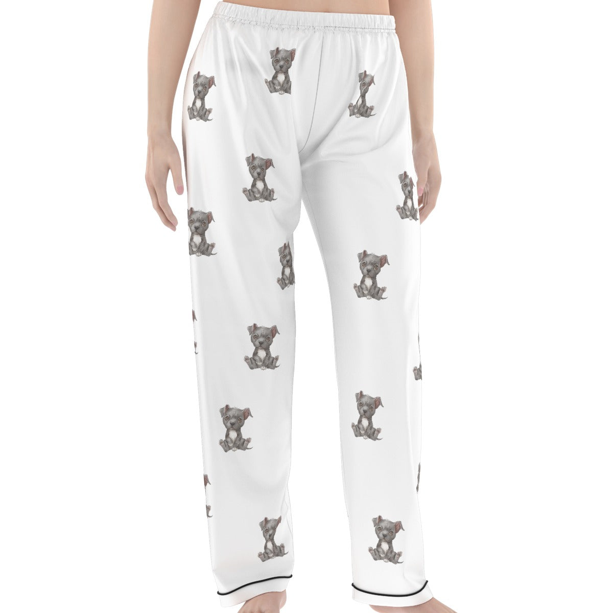 (3) Gracie Collection - Short Sleeve Top & Long Pant Imitation Silk PJ Set