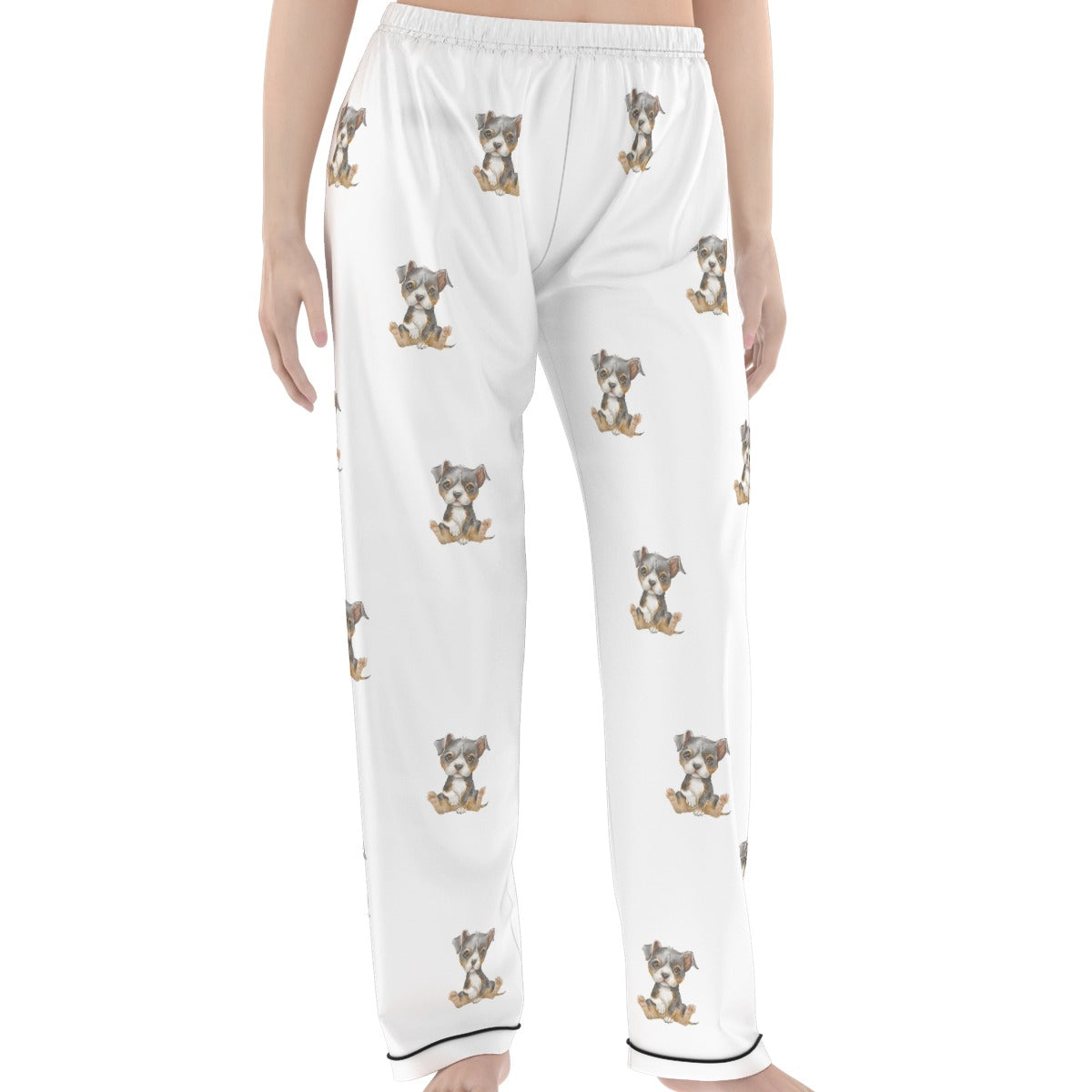 (4) Gracie Collection - Short Sleeve Top & Long Pant Imitation Silk PJ Set